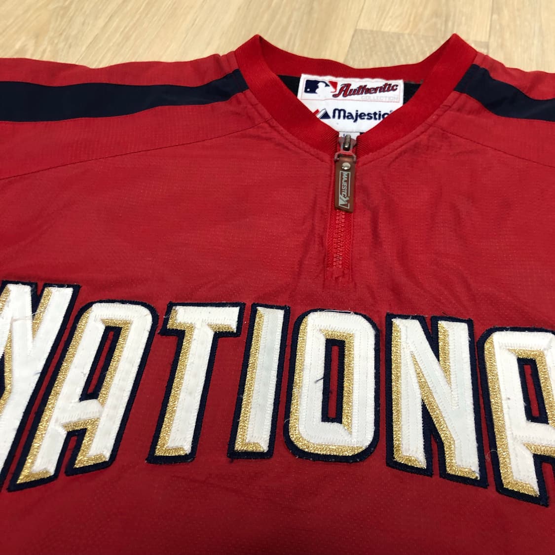 (L) 마제스틱 Majestic 워싱턴 내셔널스 하프집업 웜업 아노락 져 상품이미지3