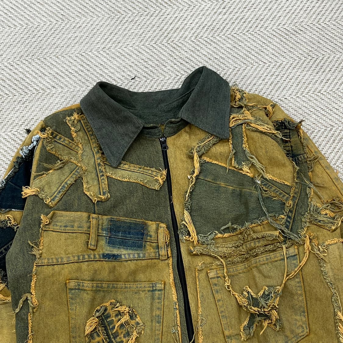 옐로 워싱 커스텀 데님 자켓 r3133 상품이미지3