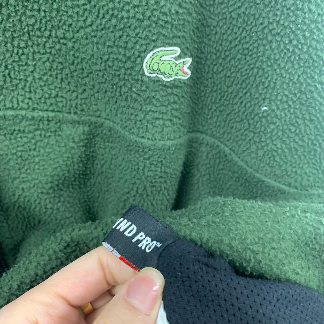 라코스테 자수로고 카키 플리스 자켓 상품이미지5