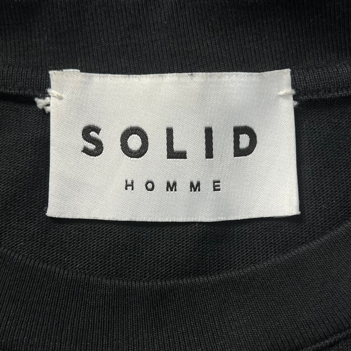 솔리드옴므 백로고 반팔 블랙 46 상품이미지3