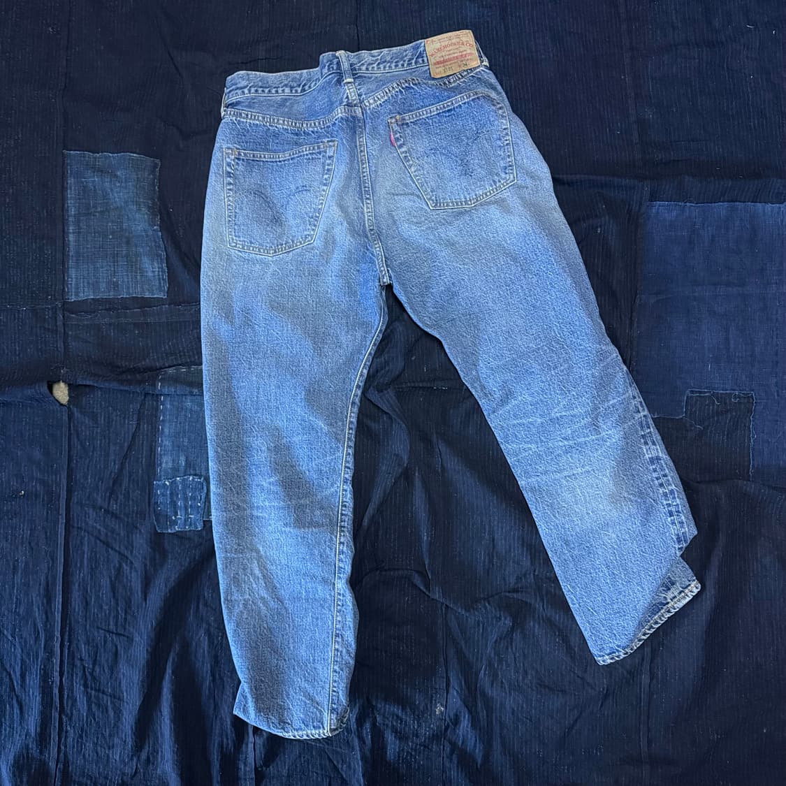 웨어하우스 Lot 세컨핸드 1101 유즈드 워시 미디움 인디고 34 상품이미지5