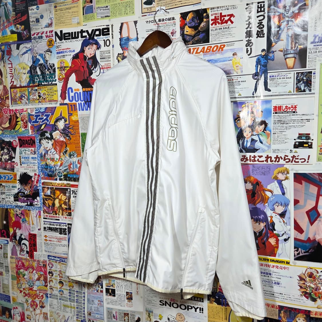 아디다스 올드스쿨 화이트 삼선 바람막이 상품이미지2