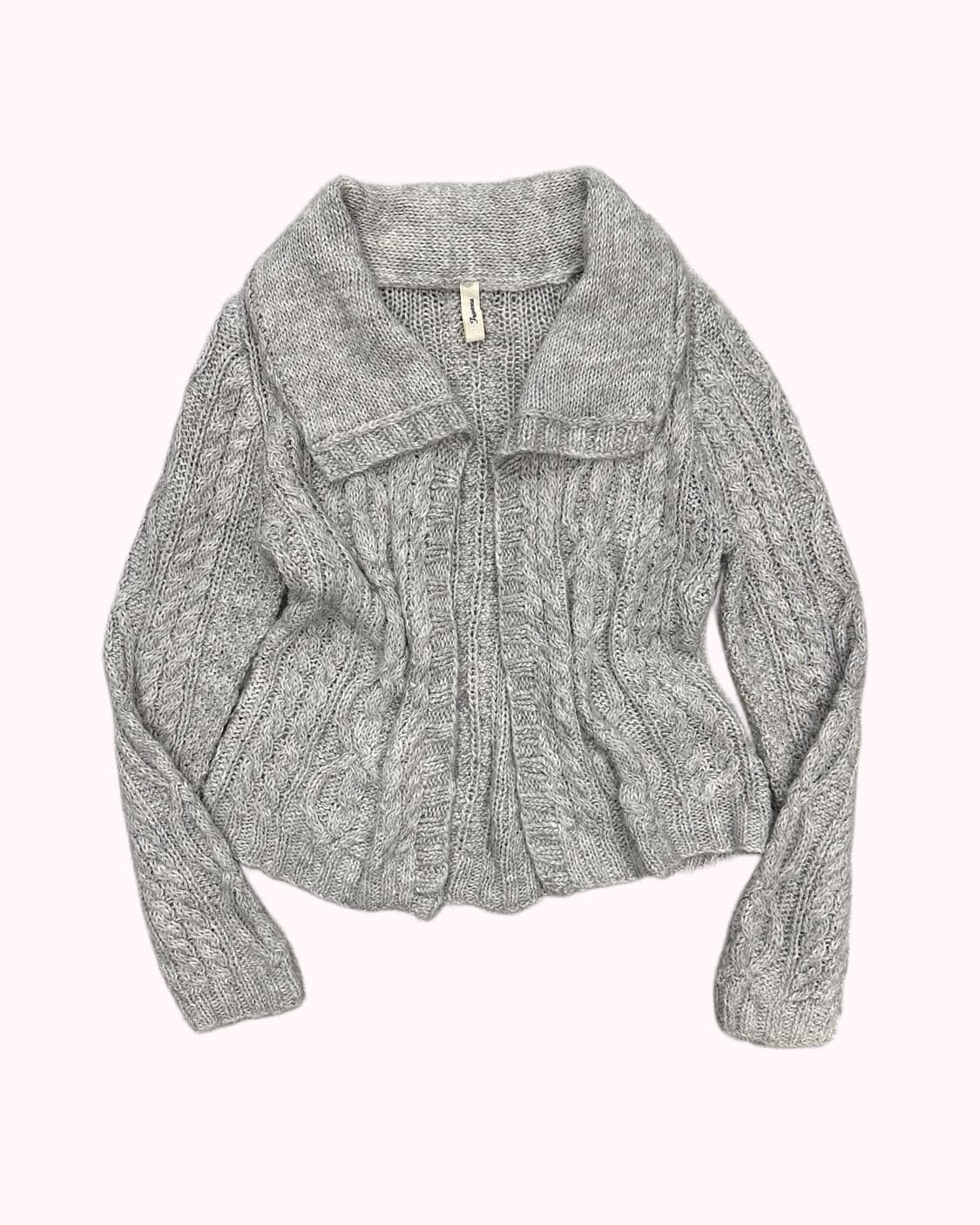grey alpaca hairy knit cardigan 상품이미지1