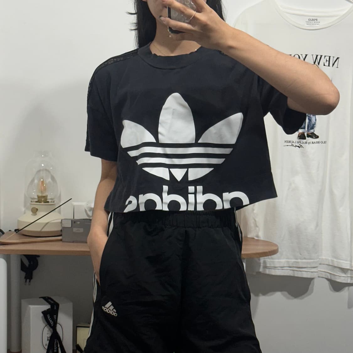 아디다스 adidas 크롭 레이스 반팔 티셔츠 상품이미지1