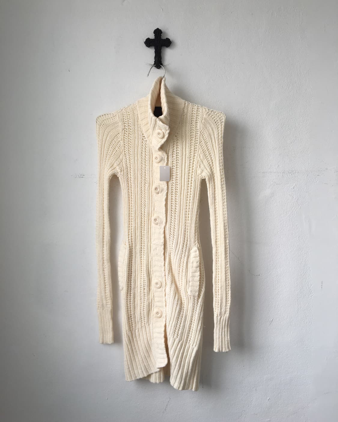 High neck knit long cardigan 상품이미지2