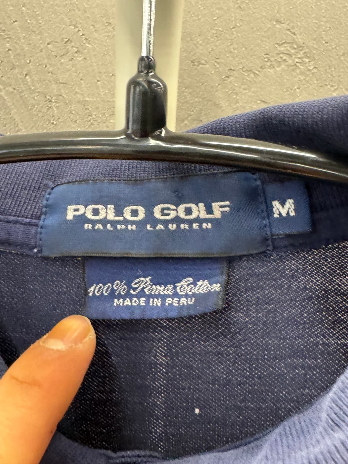 폴로 골프 네이비 옐로우 스트라이프 반팔티 M 상품이미지3