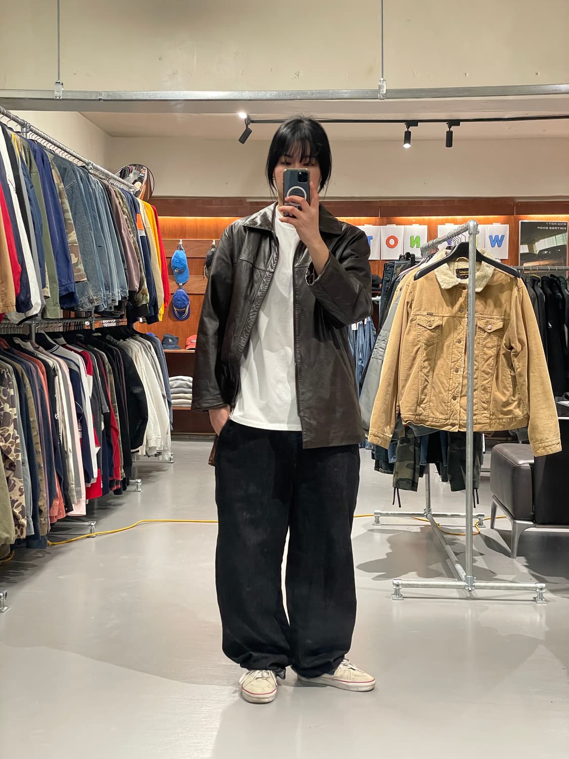 빈티지 소가죽 반코트 자켓 (women) 상품이미지3