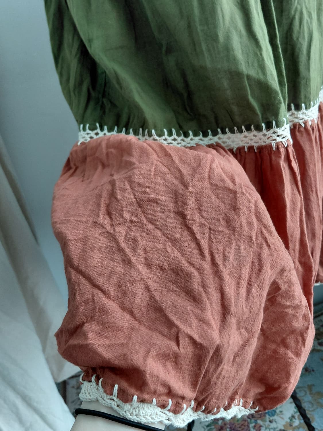 [히피룩] 레이어드 캉캉 패피워크 롱 스커트 상품이미지2