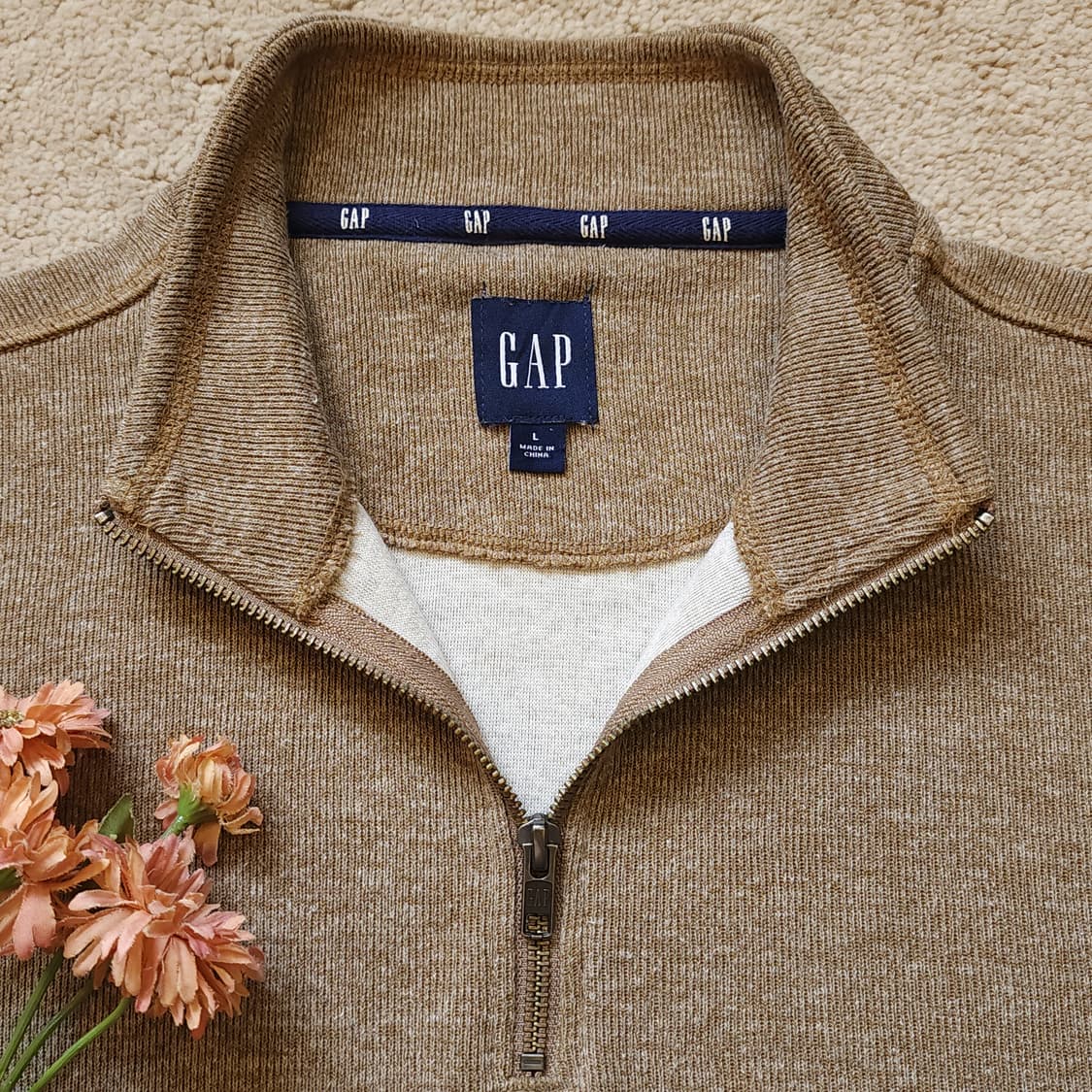 90s 올드갭 하프집업 풀오버 코튼니트 L 상품이미지5