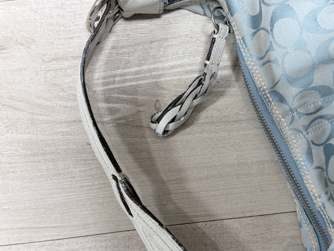 희귀) 빈티지 코치 숄더백 하늘색 상품이미지5