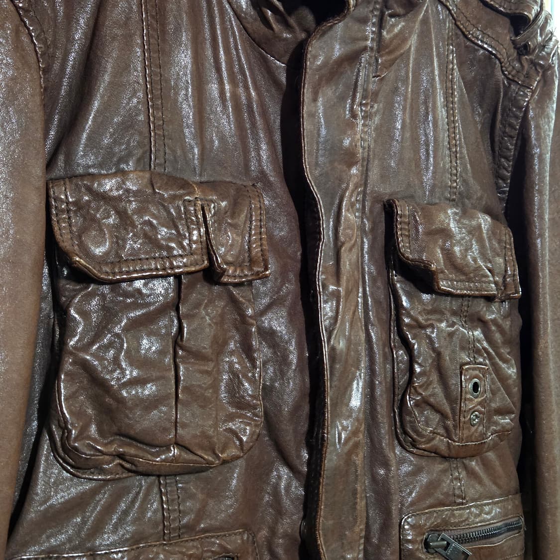 버커루 브라운 멀티포켓 양가죽 자켓 상품이미지4