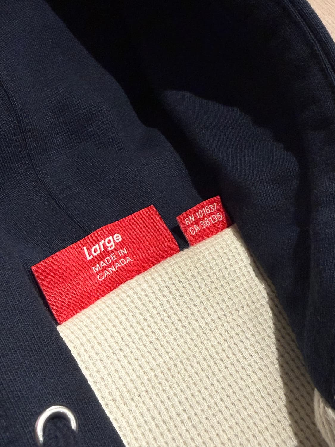 [L] 슈프림 아크 써멀 라인드 집업 후드 스웨트셔츠 네이비 - 25FW 상품이미지4