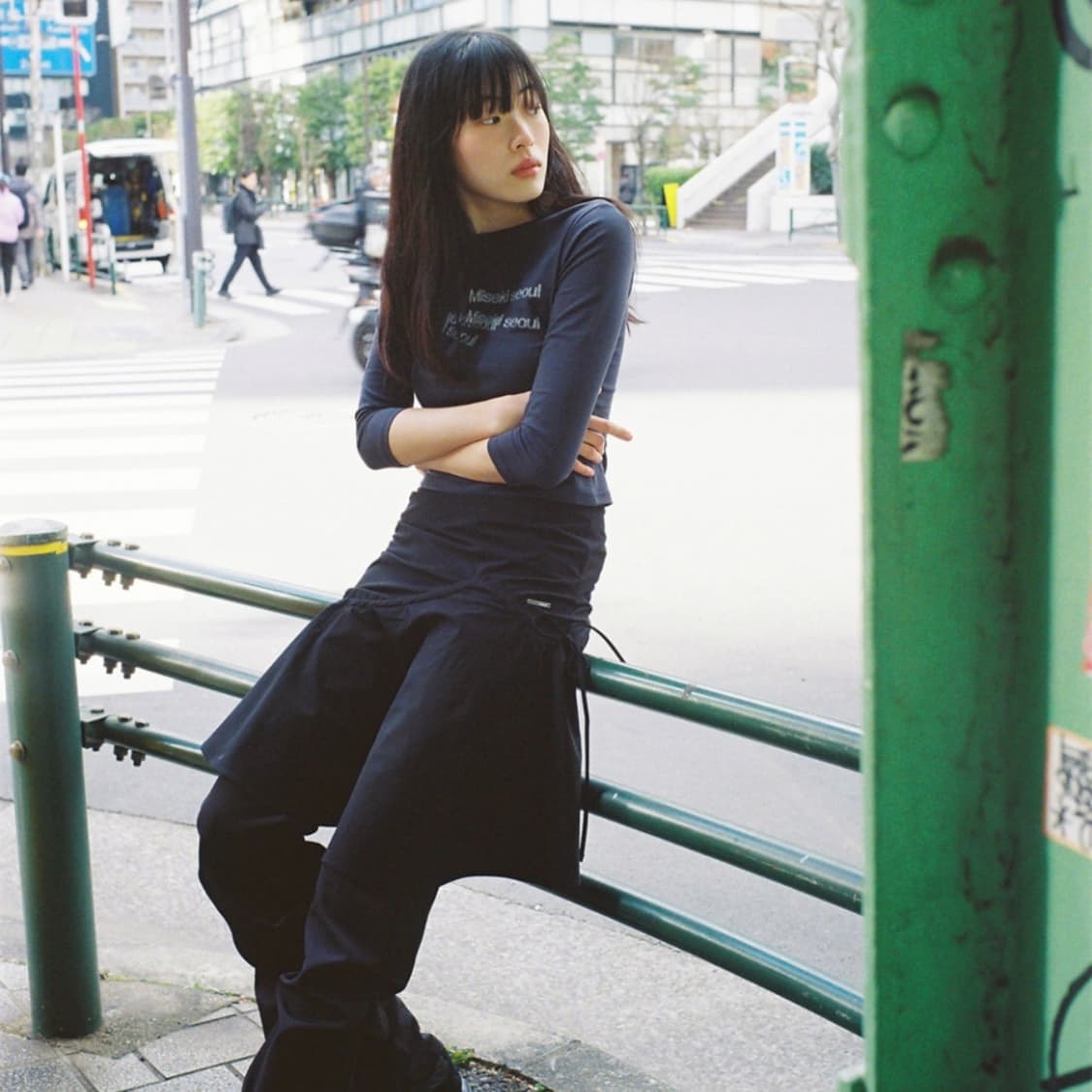 미세키서울 Shirring ruffle midi skirt BLACK 상품이미지2