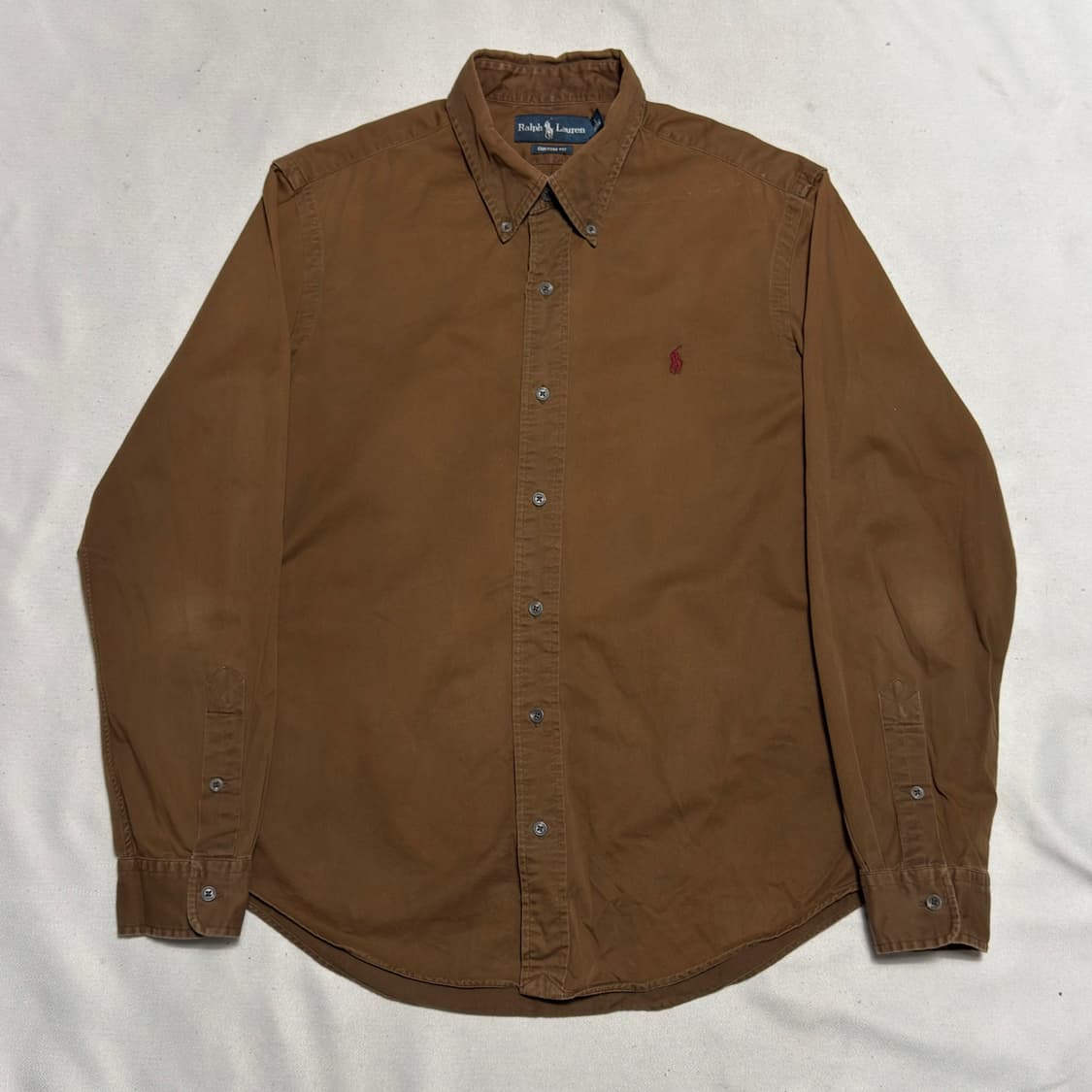 L 폴로랄프로렌 커스텀 핏 브라운 코튼 셔츠 상품이미지2