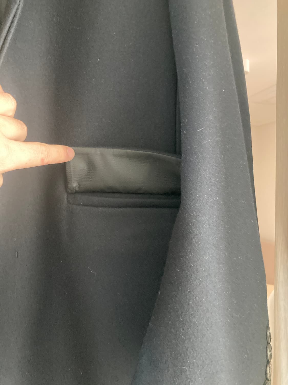 질스튜어트뉴욕 네이비 울 캐시 싱글 펠트코트 M 상품이미지5