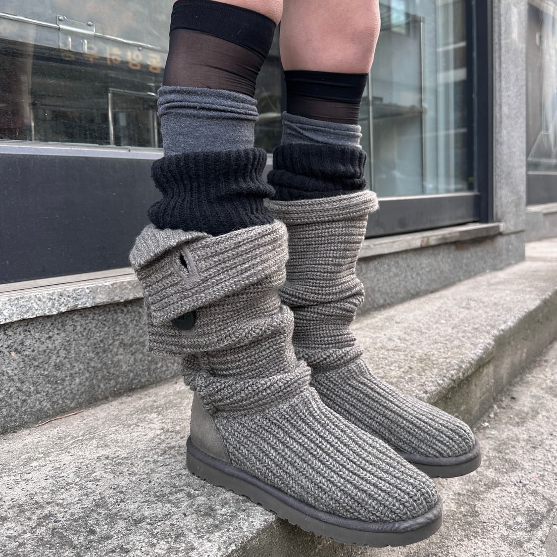 00s 그레이 니트 어그 카디 부츠 상품이미지1