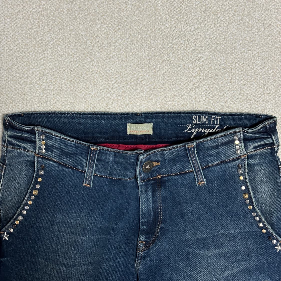 (택있음) 나파피리 링달 스터드 데님 팬츠 상품이미지3