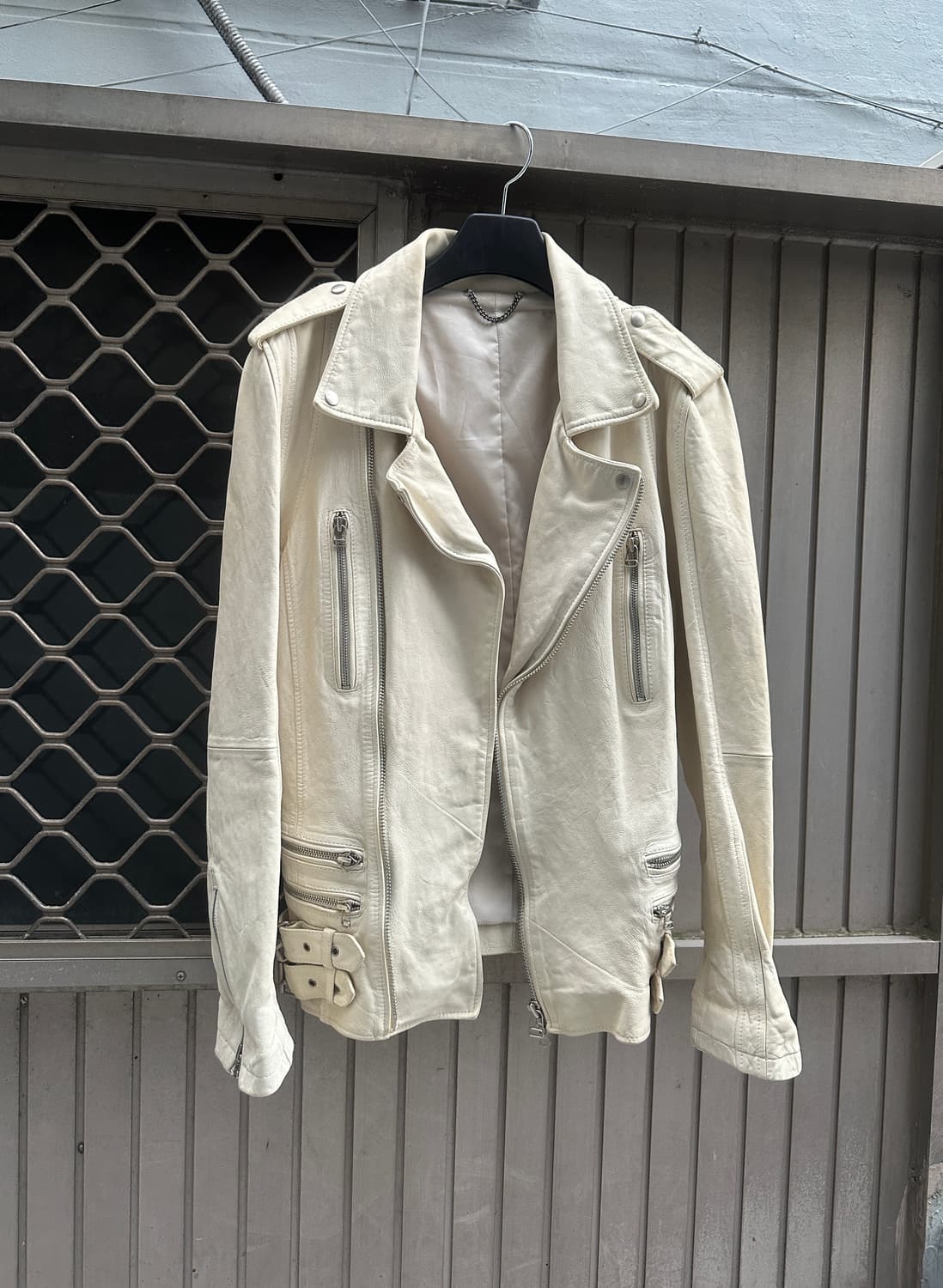 Lambs leather 2way zipper datail jacket 상품이미지2