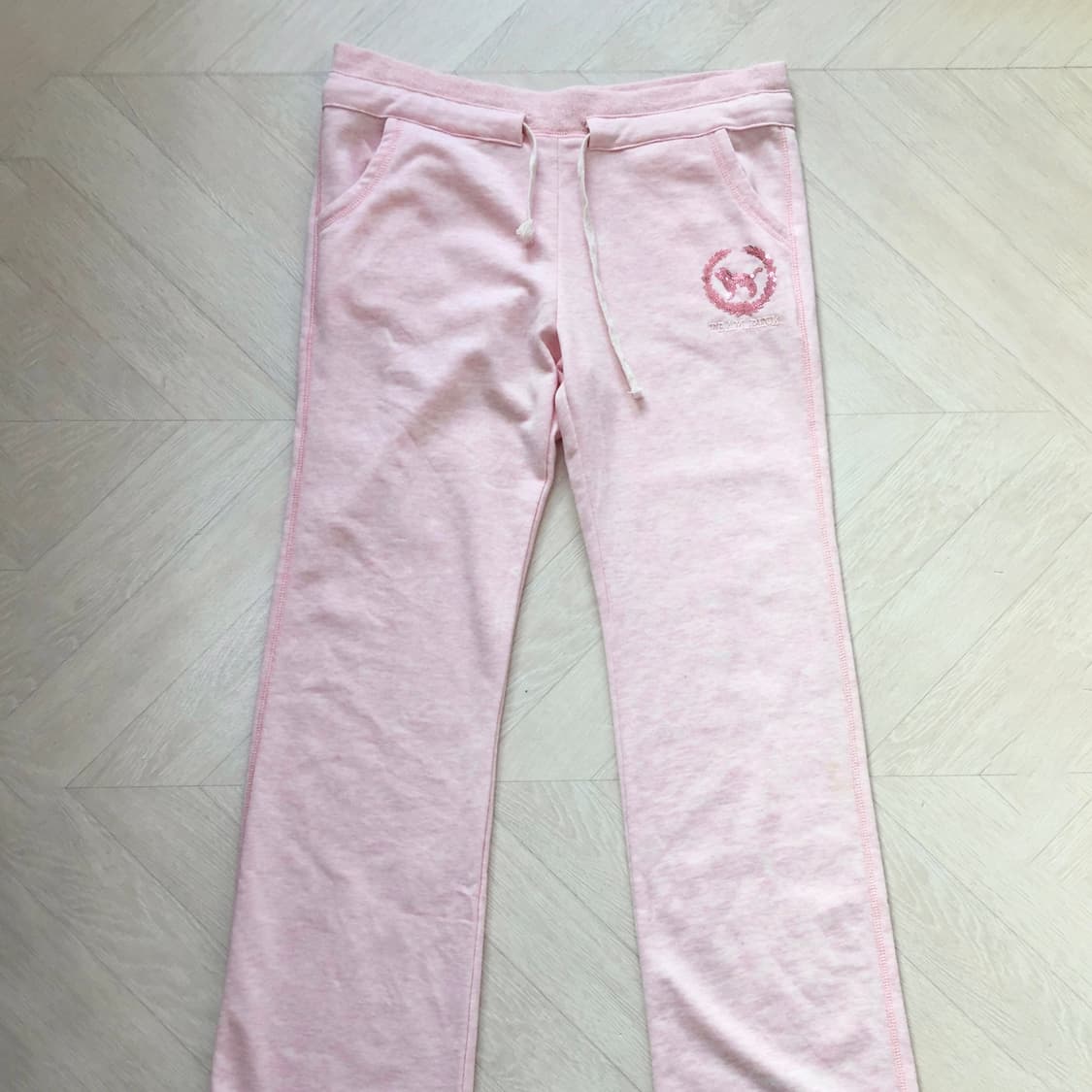 Pink Mélange Stitch Detail  Long  Pants 상품이미지1