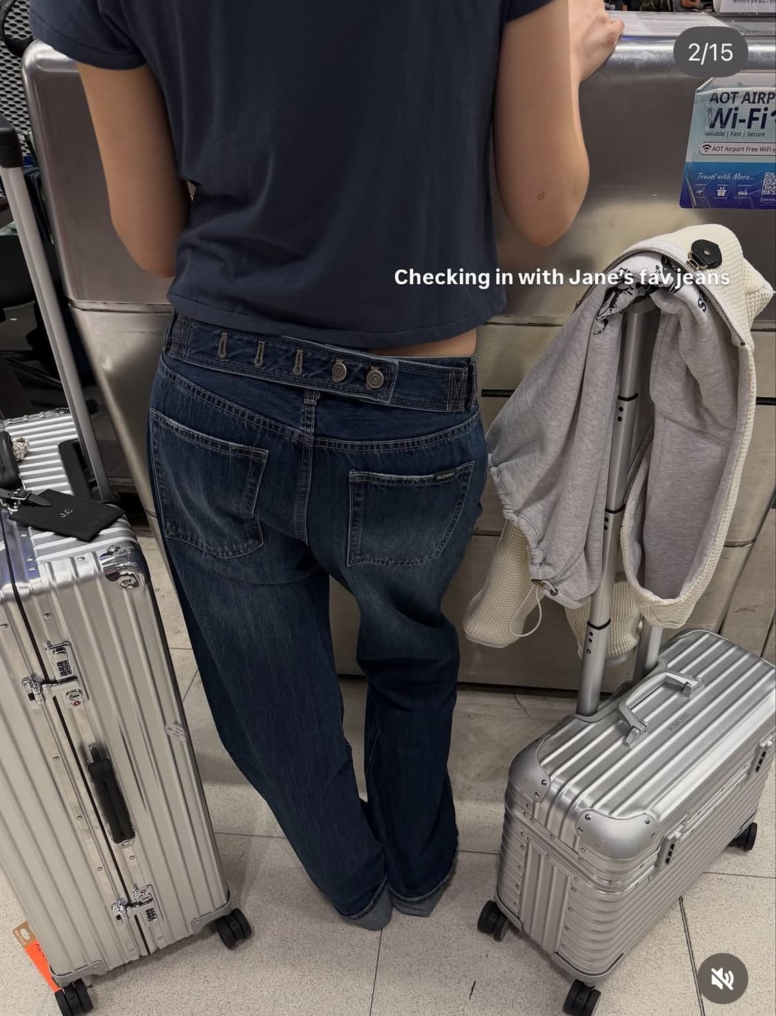글로니 CINCH BACK ROLL-UP JEANS  상품이미지2