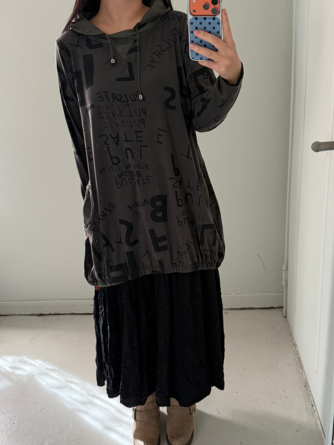 일본빈티지 카키 페이퍼스트링 롱슬리브 상품이미지4