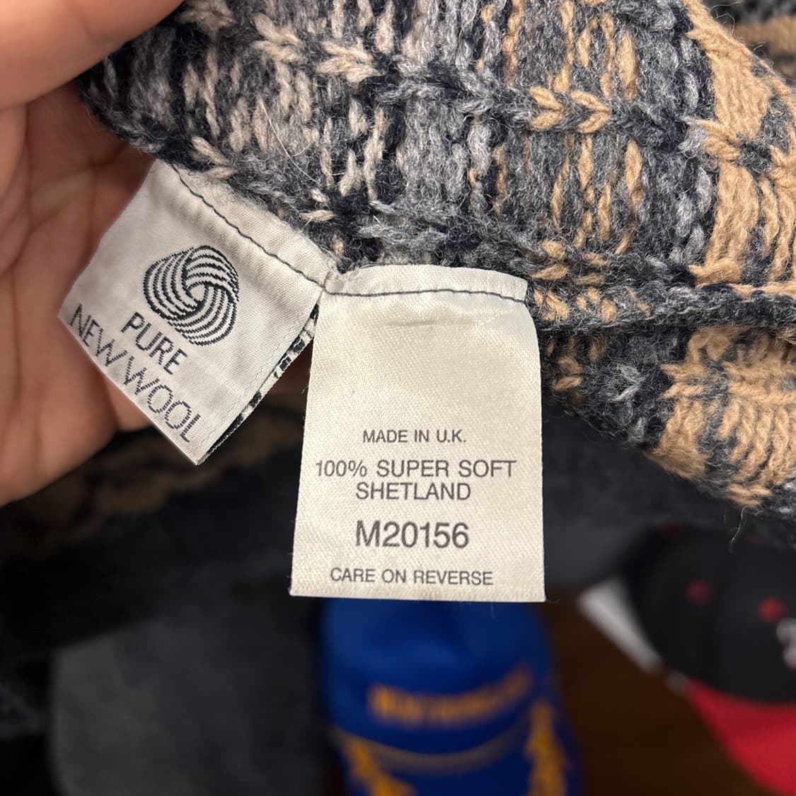 90s 빈티지 에스닉 노르딕 퓨어울 하이넥 롱라인 스웨터 N154 상품이미지7