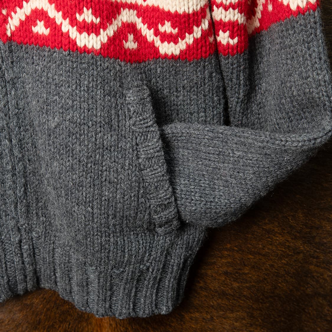 [103] 타미힐피거 SKI 눈꽃패턴 울 스웨터 집업 그레이  상품이미지4