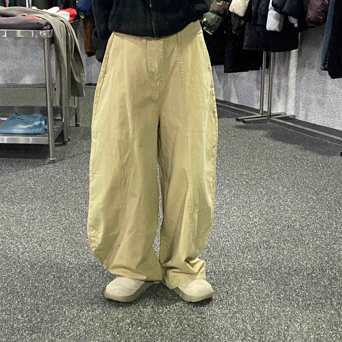 빈티지 베이지 와이드 벌룬팬츠 B3067 상품이미지1