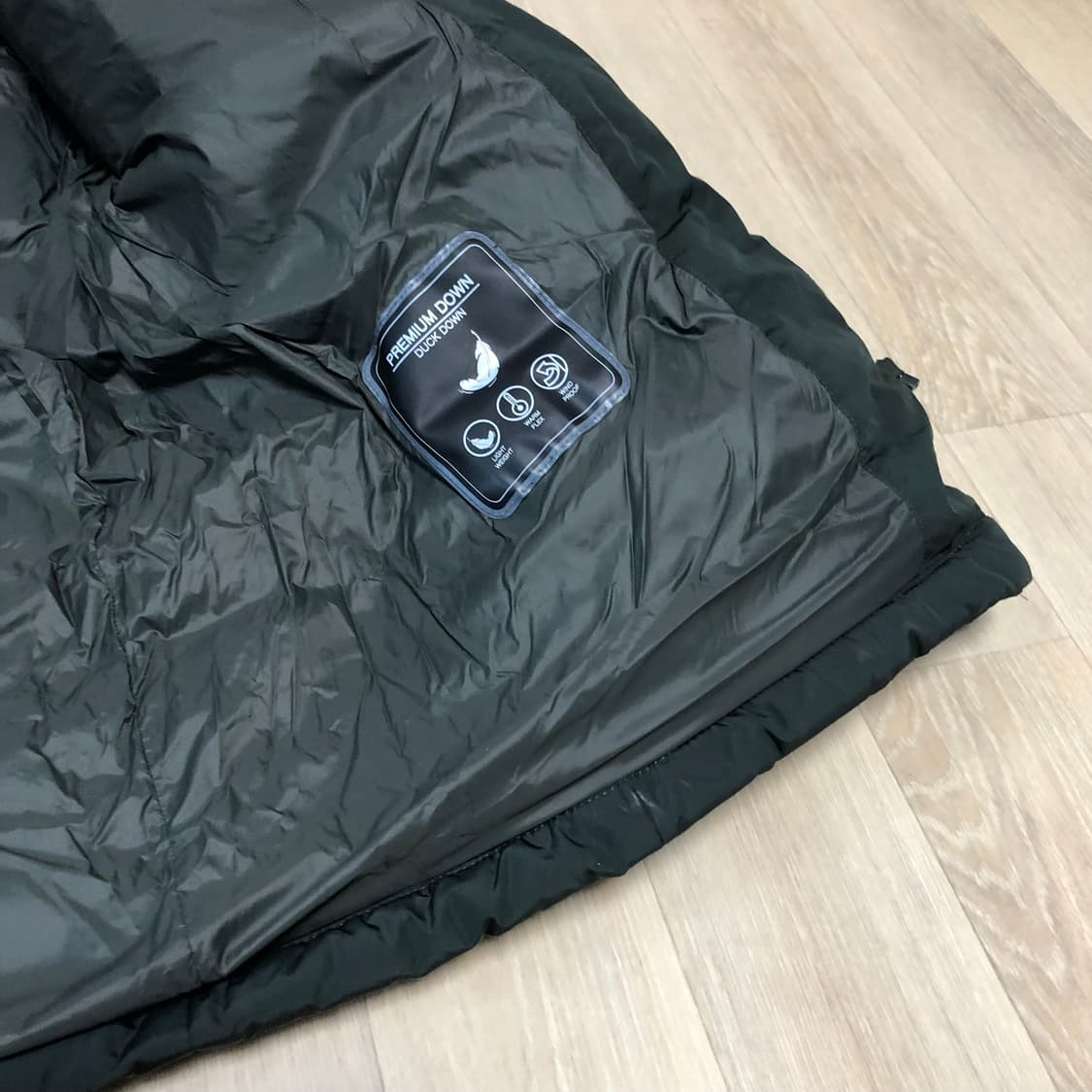 (100) 에디션 덕다운 캐주얼 퀼팅 사파리 패딩 점퍼 그린 상품이미지4