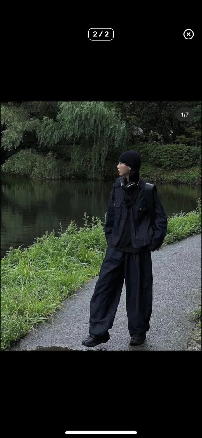 트리밍버드 원버튼 데님 셋업 상품이미지1