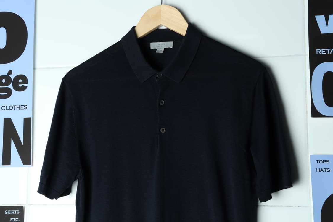 (M) 코스 반팔 카라 티셔츠 블랙 놈코어 미니멀-H31117 상품이미지3
