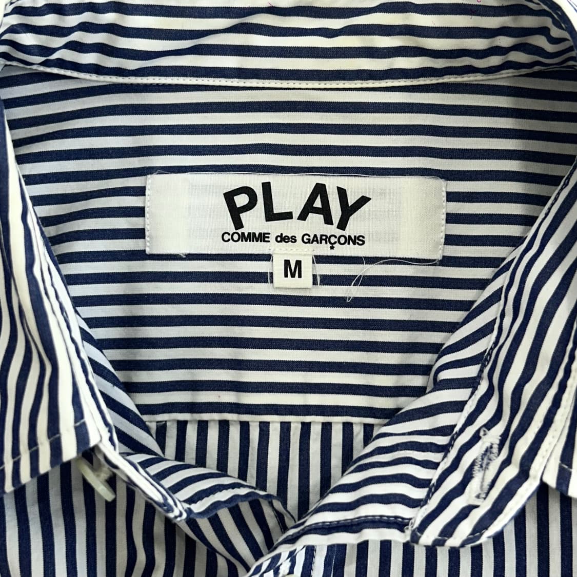 꼼데가르송 블랙 로고 블루 스트라이프 셔츠 상품이미지5