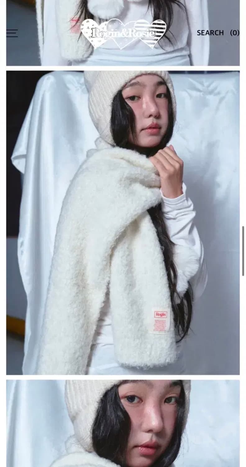 로긴앤로지 양털 에센셜 머플러 아이보리 새상품 상품이미지1