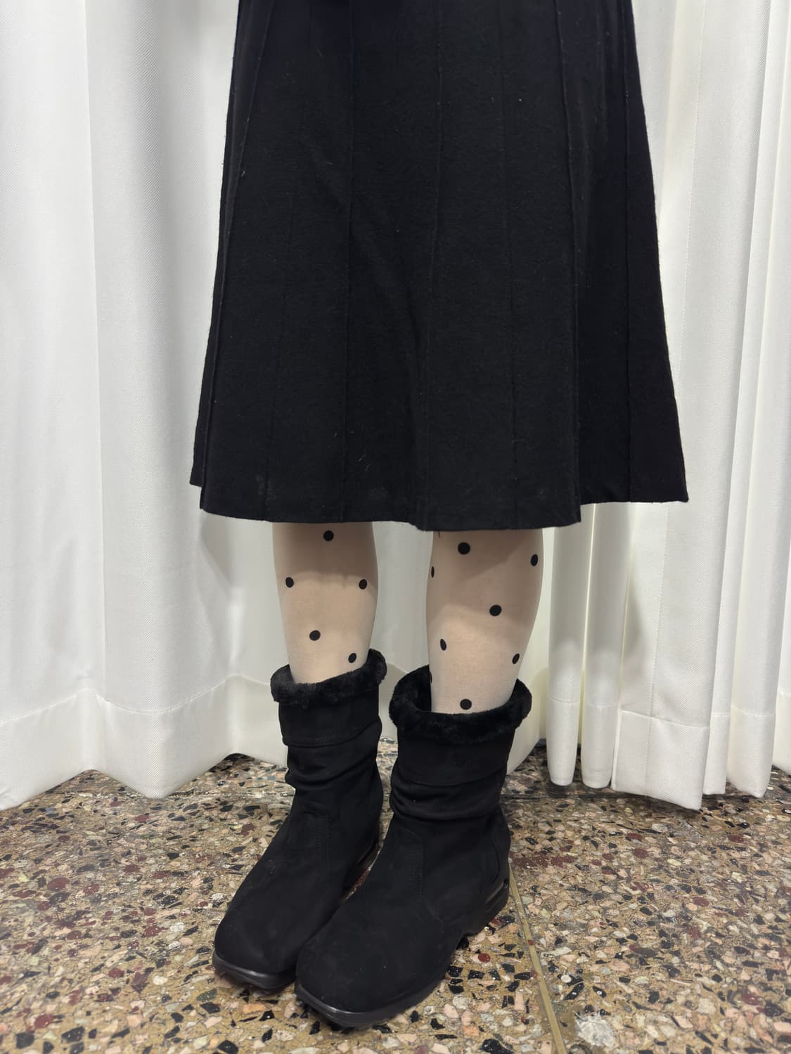 glitter star wrinkle fur boots 상품이미지3