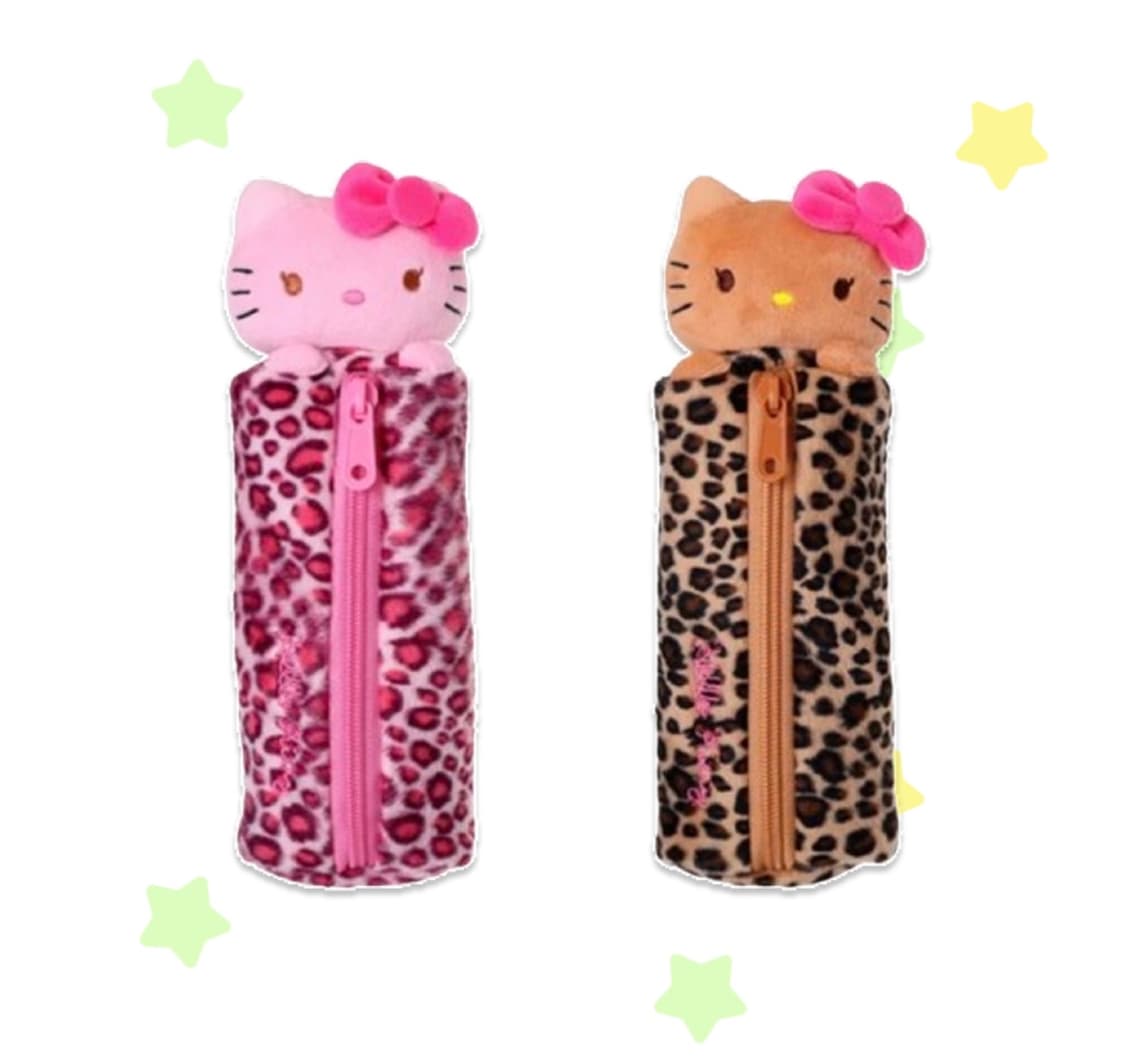 [새상품] 일본 정품 키티 갸루 핑크 키치 레오파드 펜케이스 상품이미지1