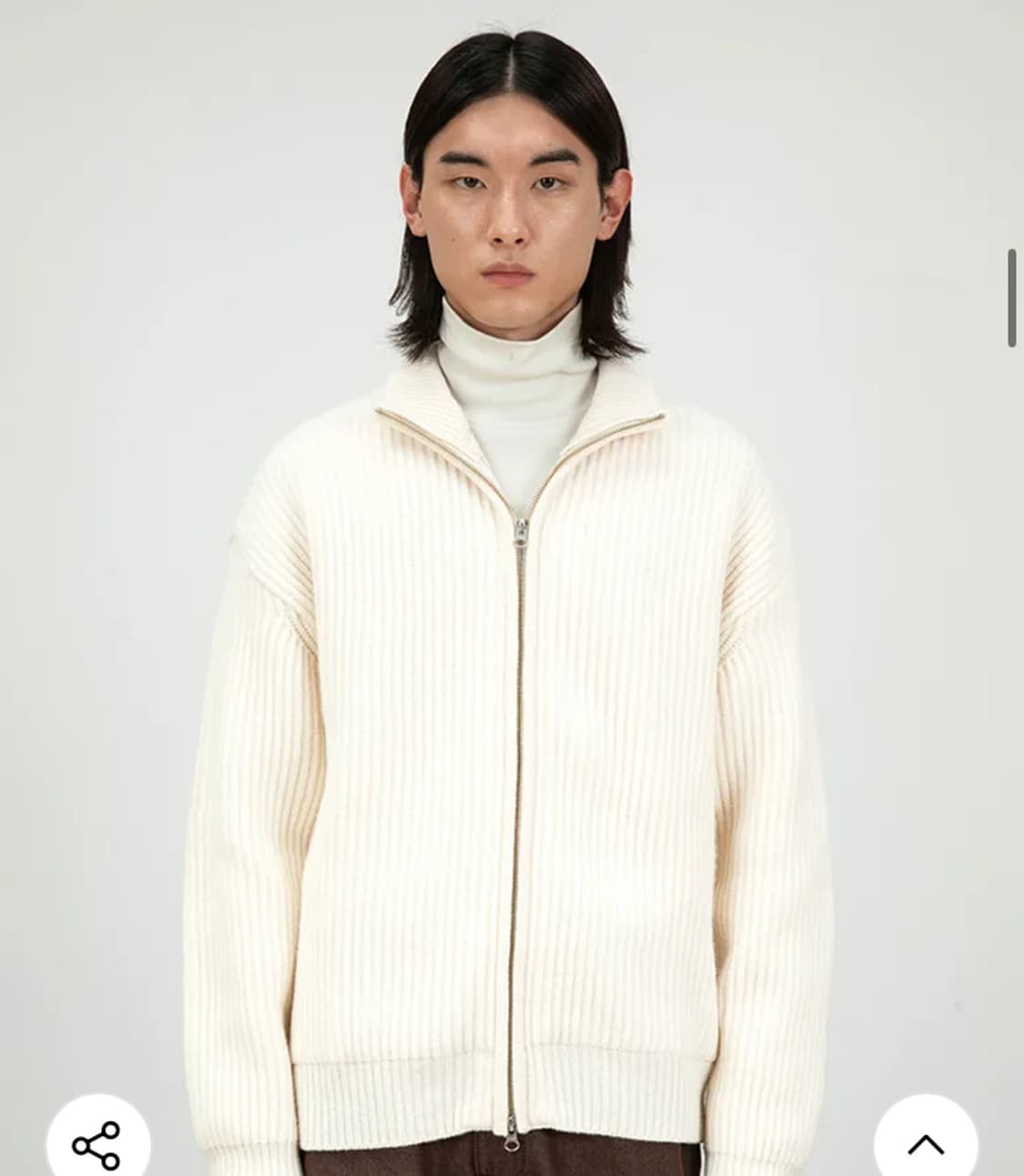 아모멘토 풀 니들 블루종 니트집업 L 새상품 상품이미지3