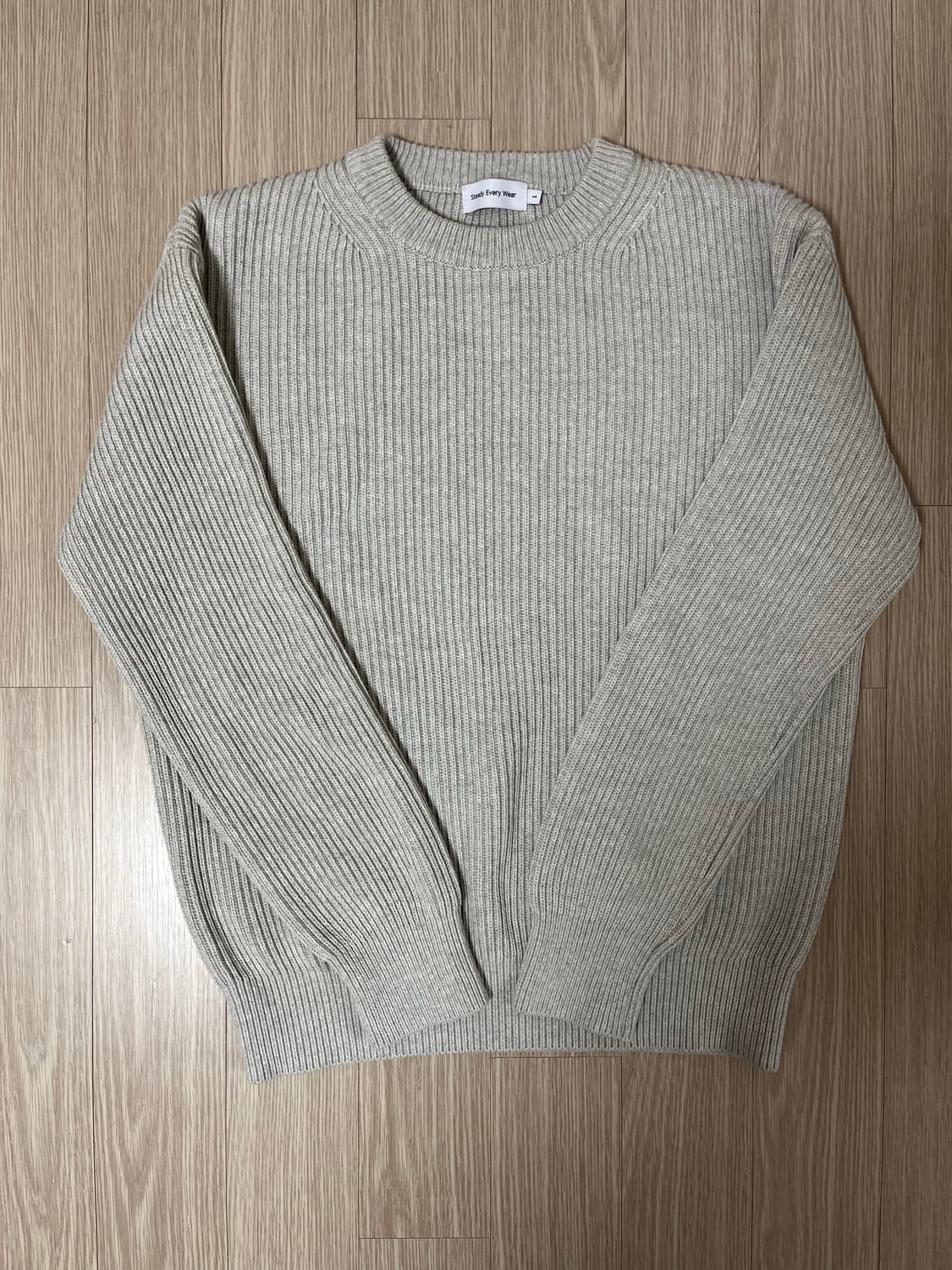 SEW 스테디에브리웨어 크루넥 코튼 립 니트 1사이즈 상품이미지1