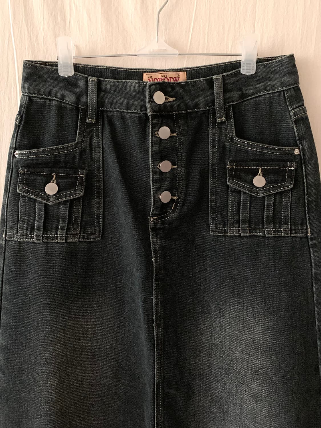 흑청 머메이드 데님 롱스커트 상품이미지2