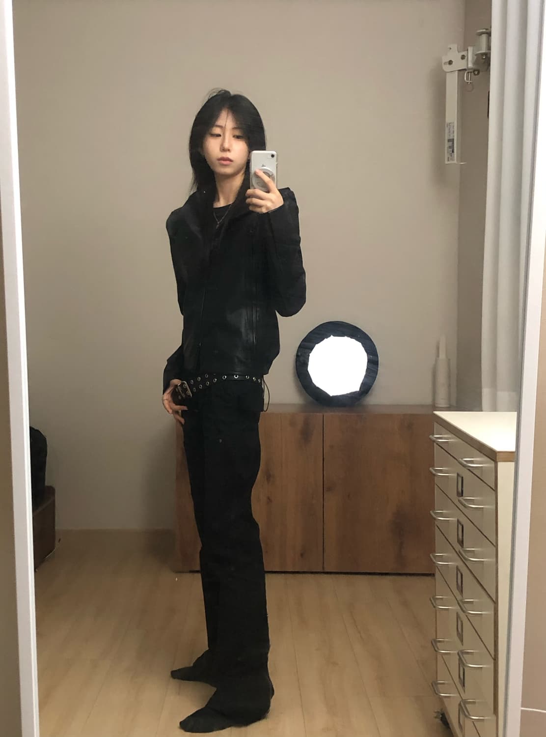 Bevan up 레더 후드자켓 상품이미지1