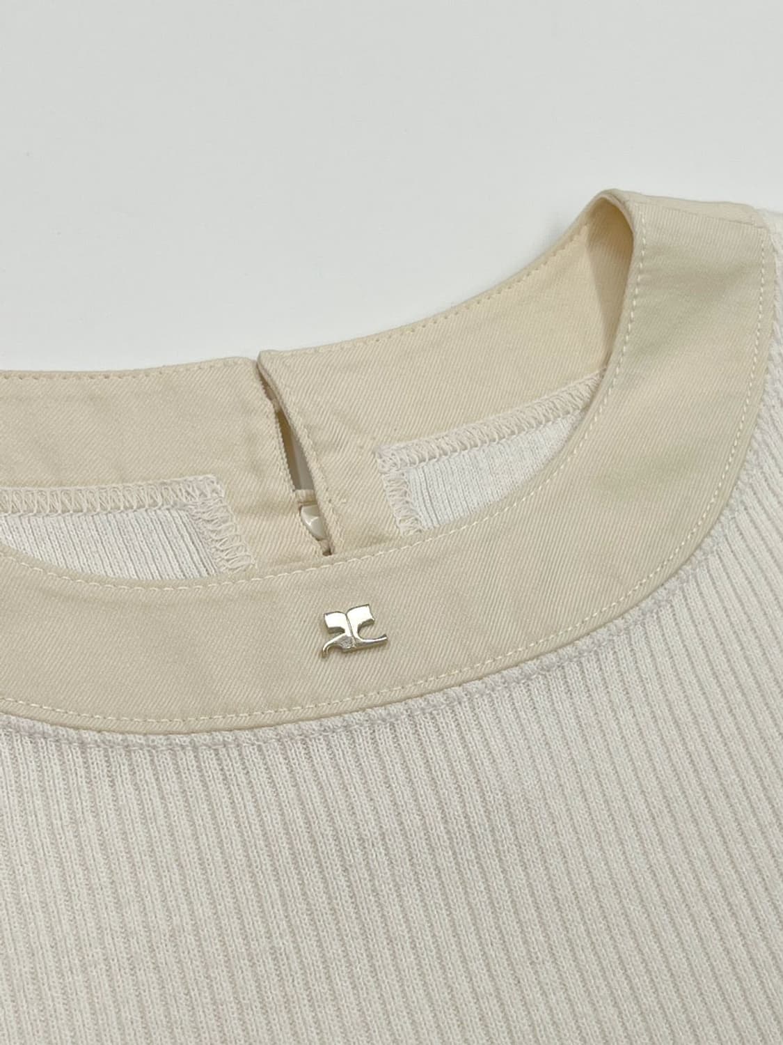 courreges / 꾸레쥬 아이보리 골지 탑  상품이미지3