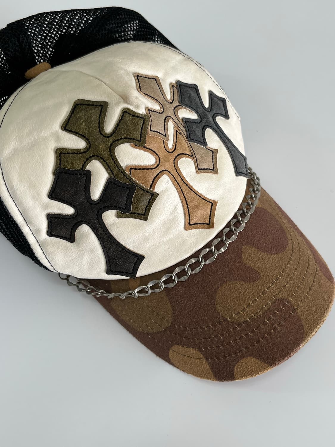 VINTAGE 크로스 패치 카모 트러커 캡 상품이미지3