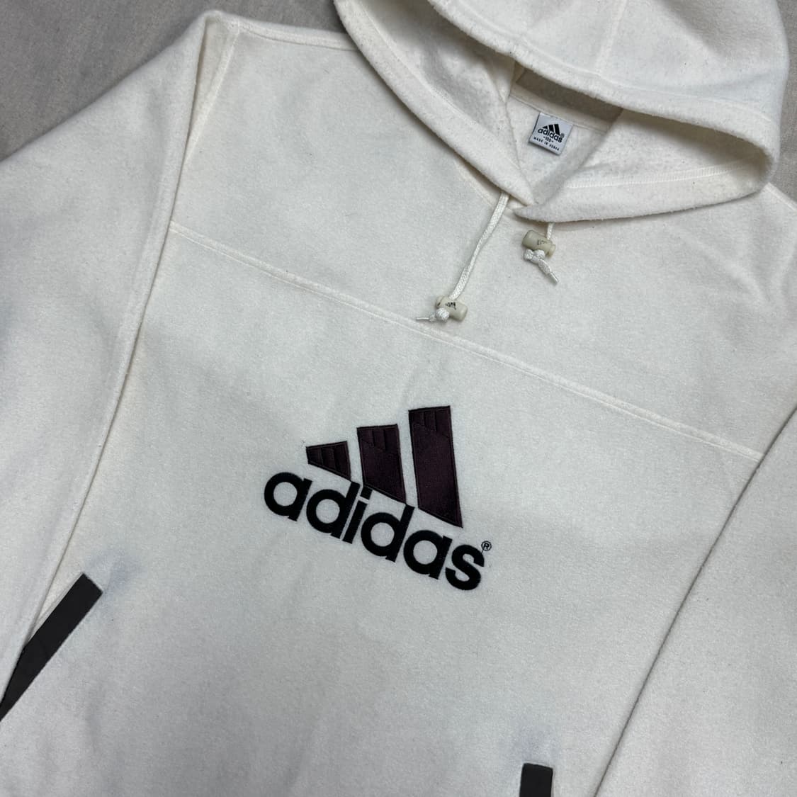 아디다스 90s 올드스쿨 플리스 브라운 빅로고 후드 XL 상품이미지2