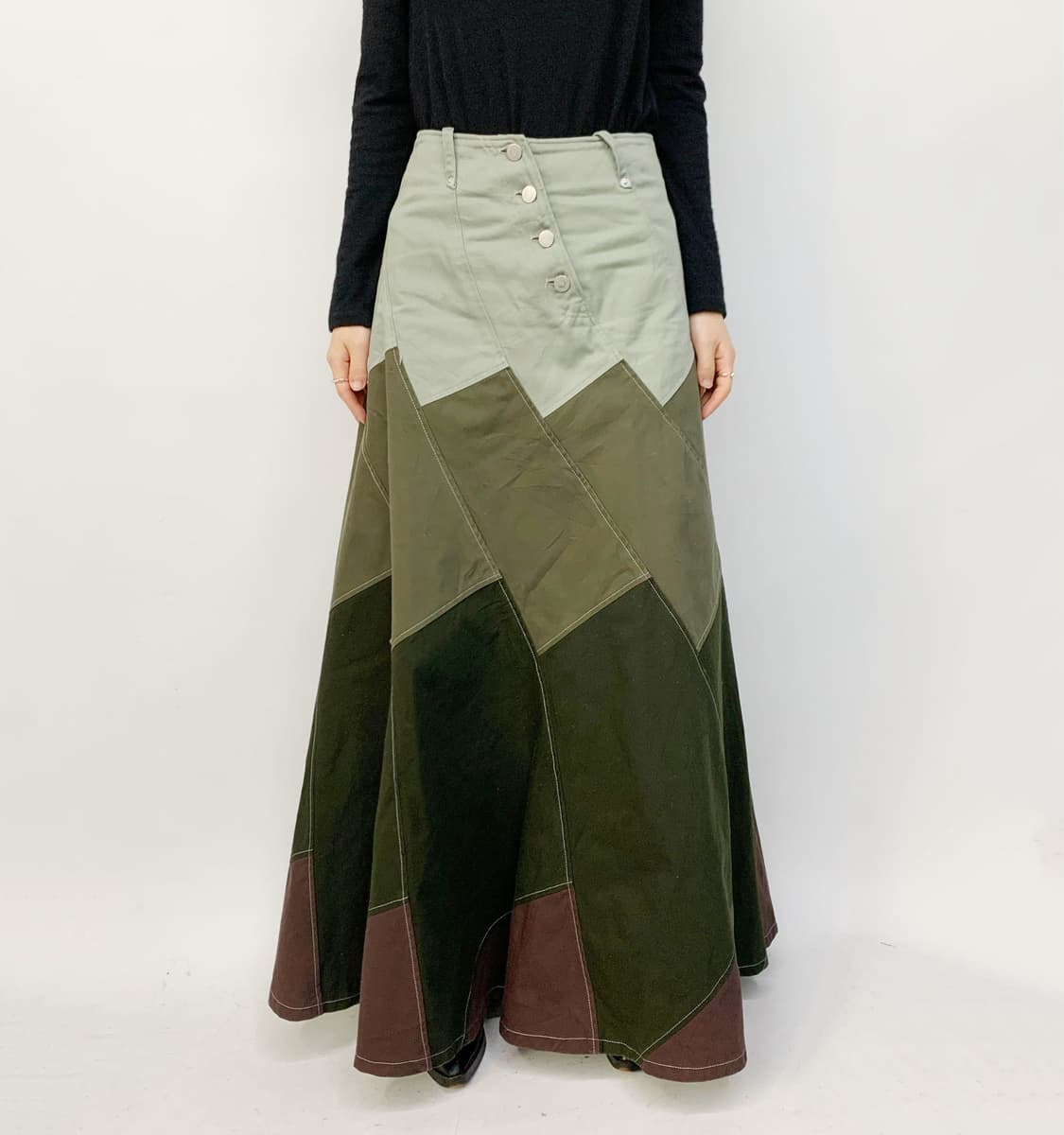 CLUTCH 패치 롱 스커트 상품이미지1