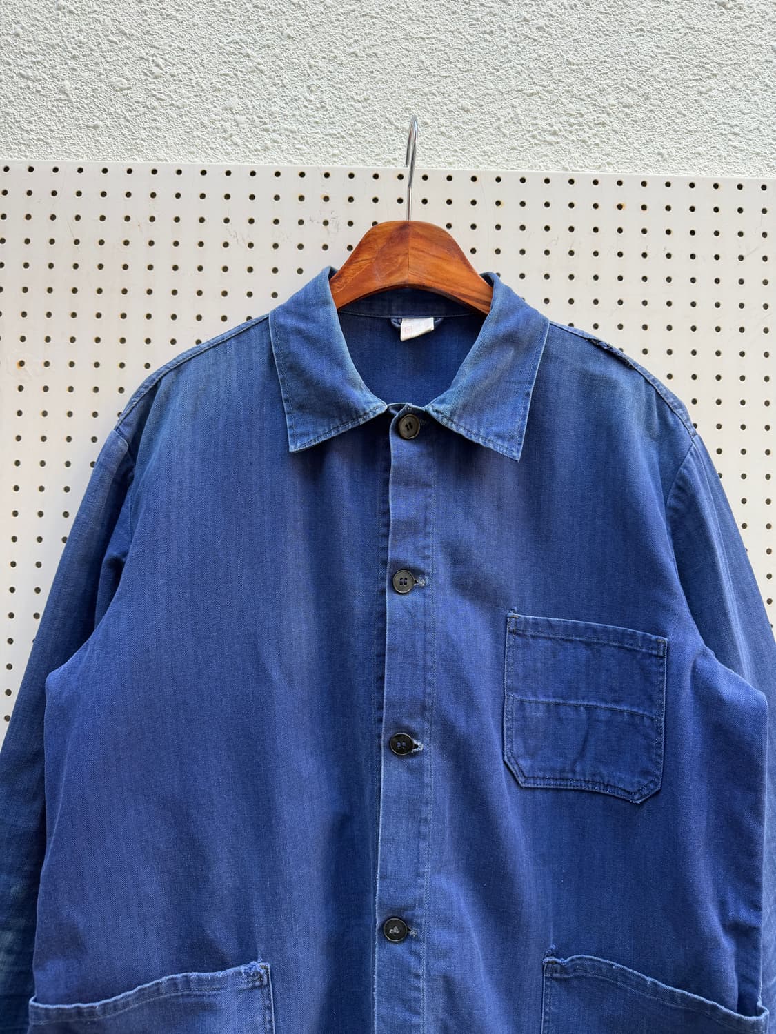 HARD FADED WASHED BLUE 페이드 헤링본 프렌치워크자켓 상품이미지5