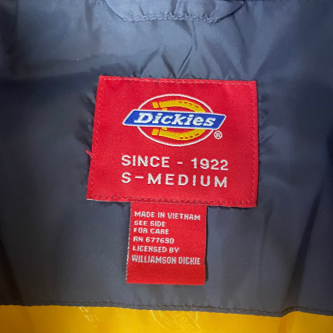 디키즈 옐로우 로고 USA 네이비 덕다운 패딩 M 상품이미지4