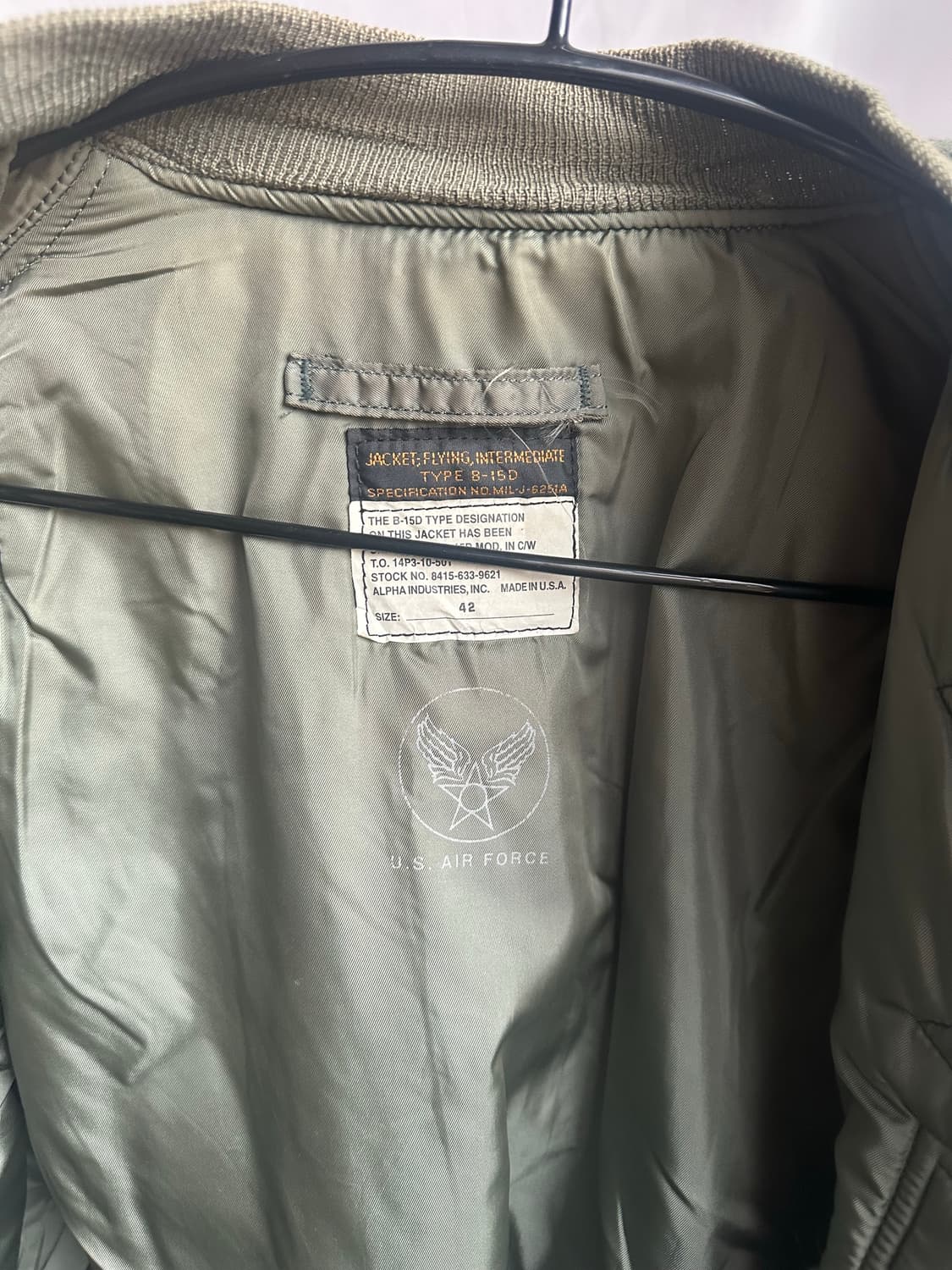 알파인더스트리 B-15D 미공군 자켓 42 상품이미지6