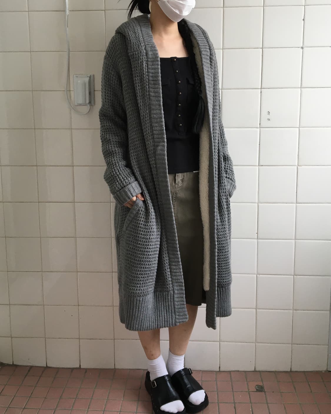 Hood long open cardigan 상품이미지6
