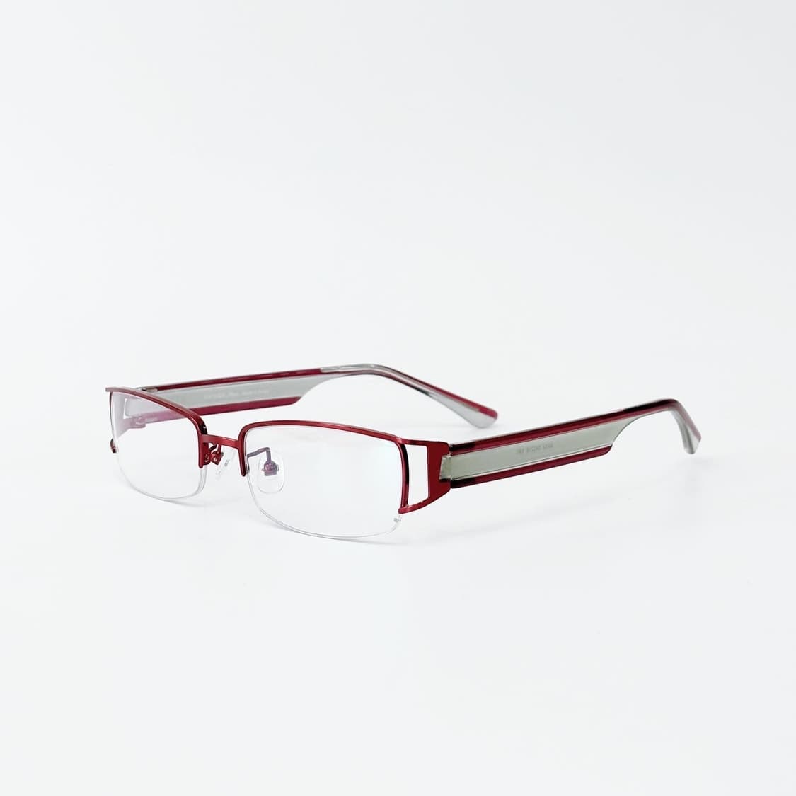 키지클럽 LOCMAN 레드 메탈 반무테 데드스탁 빈티지안경 상품이미지1