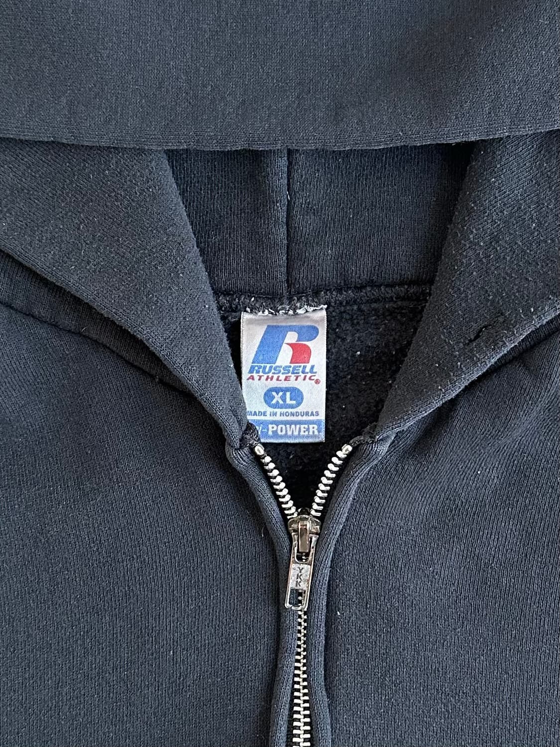 빈티지 러셀 후드집업 블랙 XL 상품이미지6