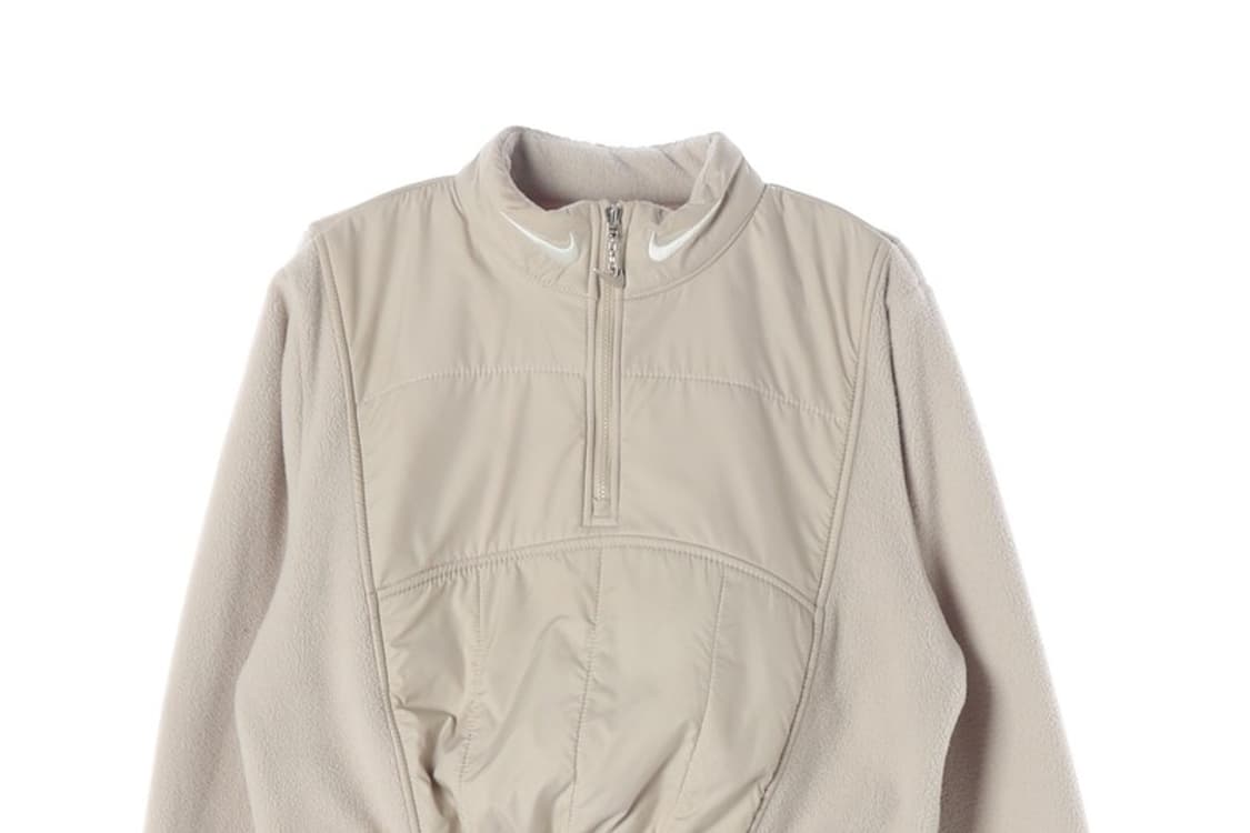 나이키 스우시 퀼팅 믹스 하프 집업 플리스 크롭 자켓 S 상품이미지3